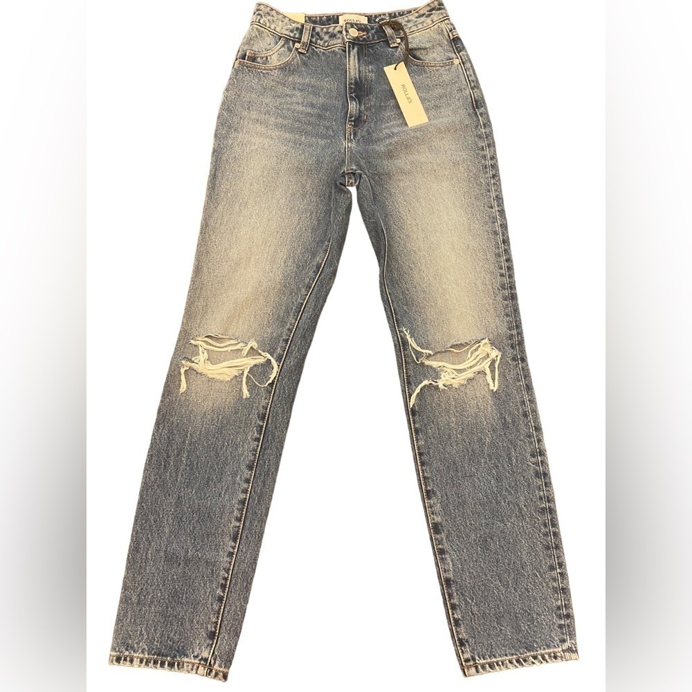 Women’s ROLLA’S Dusters Hamptons Recycled Worn High Rose Slim Jeans Sz 25 NWT